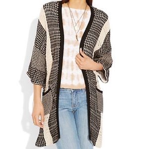 Lucky Brand Glendora Open Crochet Sweater SZ L